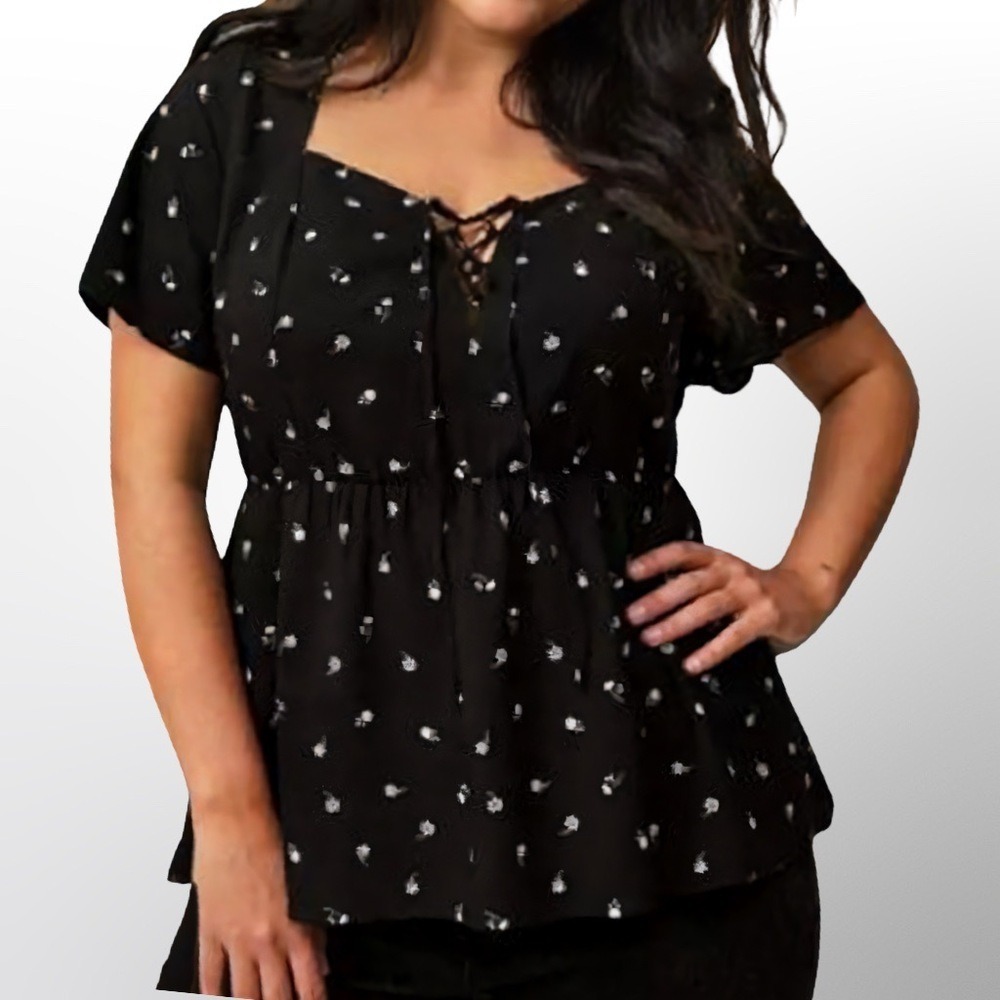 TORRID Babydoll Challis Short Sleeve Blouse NWT Size 2X